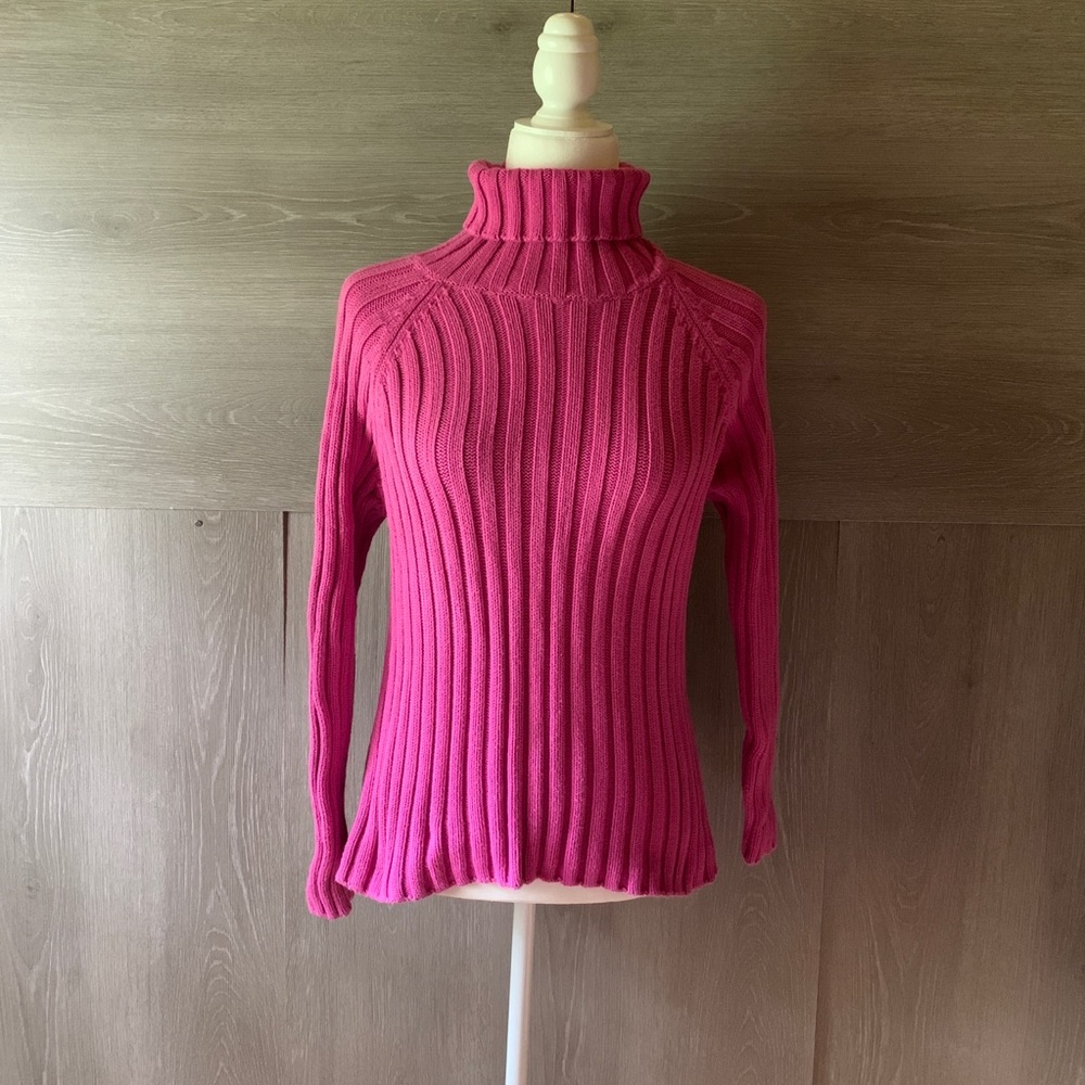 St. John’s Bay Pink Ribbed Turtleneck Sweater